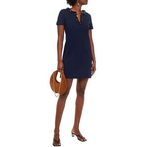 Tory Burch Ayla Navy Blue Sequin Jeweled Dress Medium